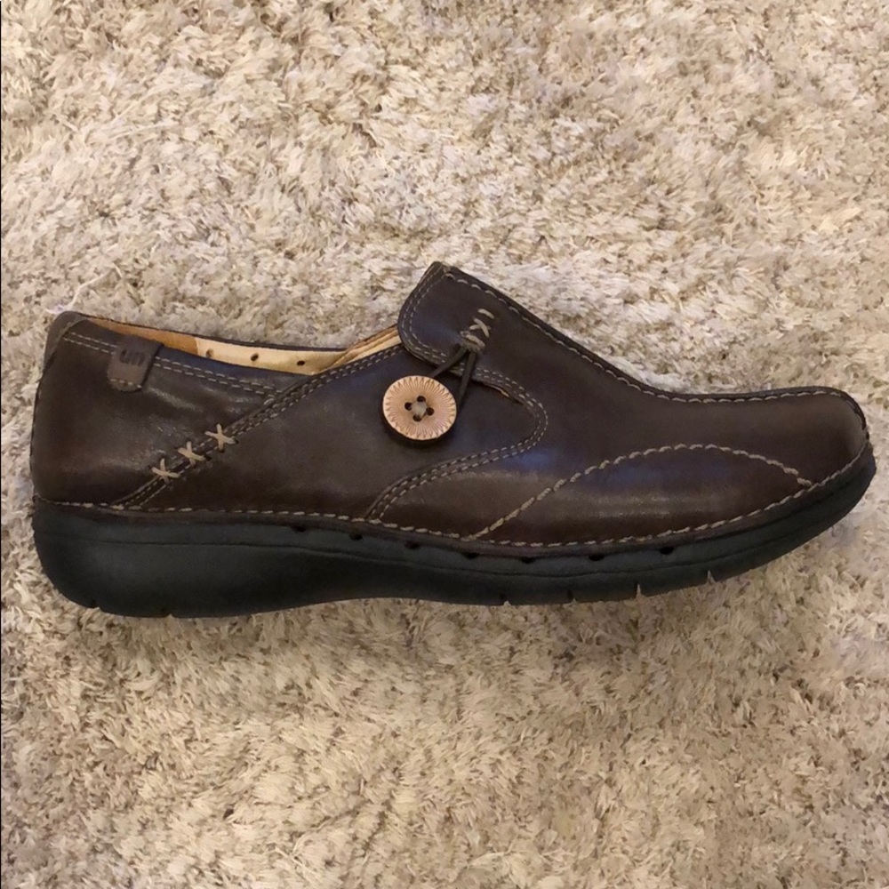 Clarks Unstructured Un.Loop Brown Leather Shoe - image 8